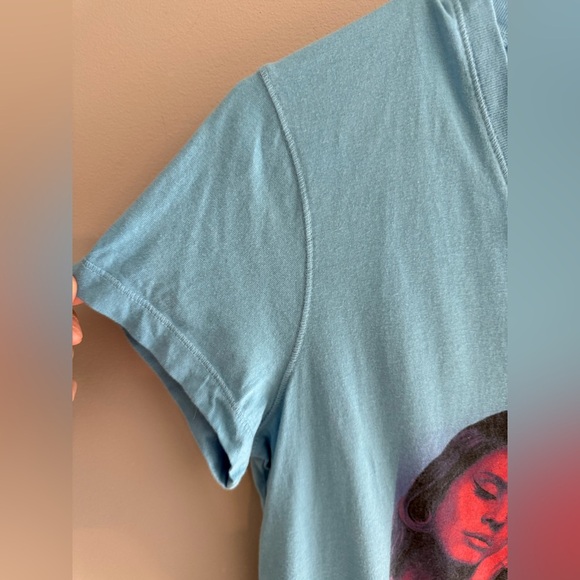 Lana Del Ray Paradise T Shirt Women’s Size Large Blue Short Sleeve Cotton V Neck - Picture 3 of 6